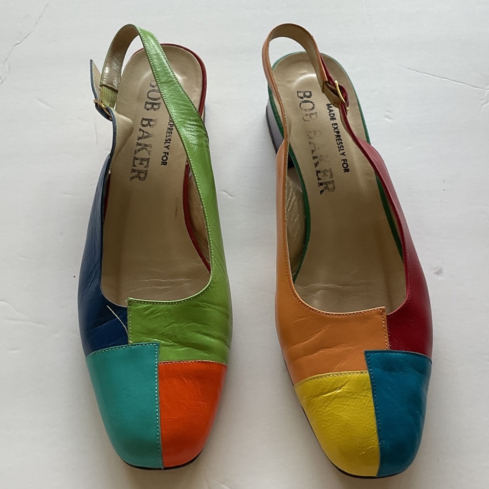 Colorful Patchwork Slingback pumps